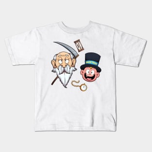 New Year Character Faces And Elements Kids T-Shirt